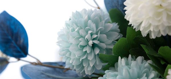 地中海藍陶瓷花瓶/花器（附仿真花束)