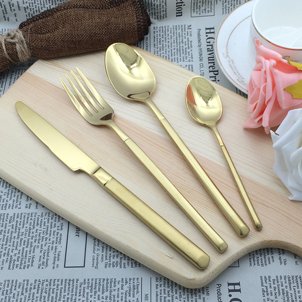 【餐桌美學】復古金不鏽鋼歐式餐具 單支/套裝組