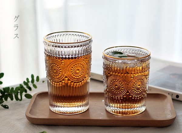 【Summer Sale】太陽花金邊玻璃杯