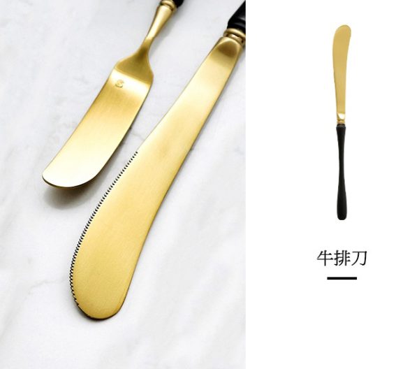 2983044.jpeg 【餐桌美學】歐式經典黑金不鏽鋼西餐餐具