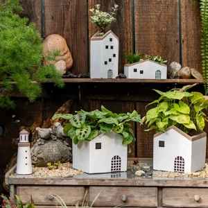 小屋子水泥造型花器/盆器