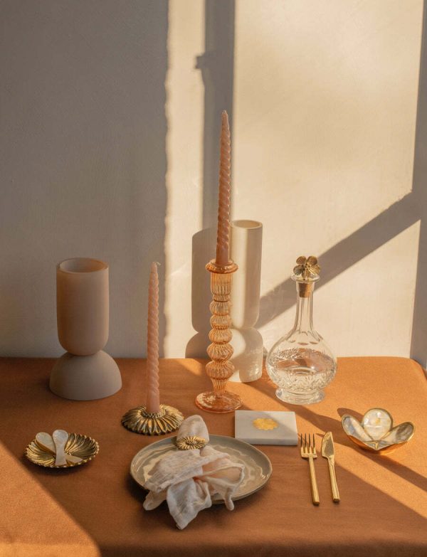 荷蘭 À la Collection 手工黃銅鑲嵌珍珠母貝 雛菊造型盤