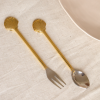 49188507.png 荷蘭 À la Collection 手工黃銅 貝殻餐具點心叉(2入)
