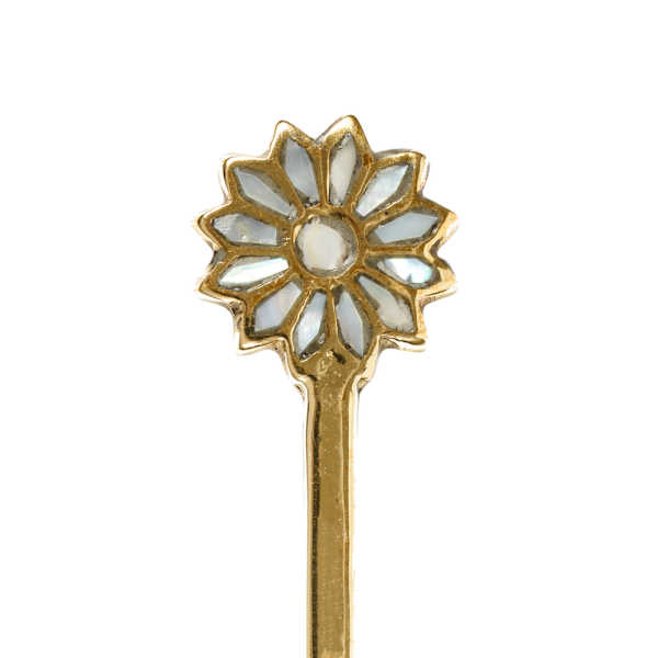 49188910.png 荷蘭 À la Collection 手工黃銅鑲珍珠母貝 雛菊餐具咖啡勺(2入)