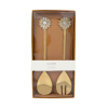 荷蘭 À la Collection 手工黃銅鑲珍珠母貝 雛菊沙拉叉勺餐具組