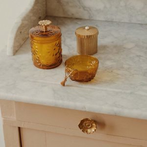 荷蘭 À la Collection 雕花玻璃碗-芥茉黃