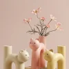 療癒奶油系 可愛貓貓花瓶/花器