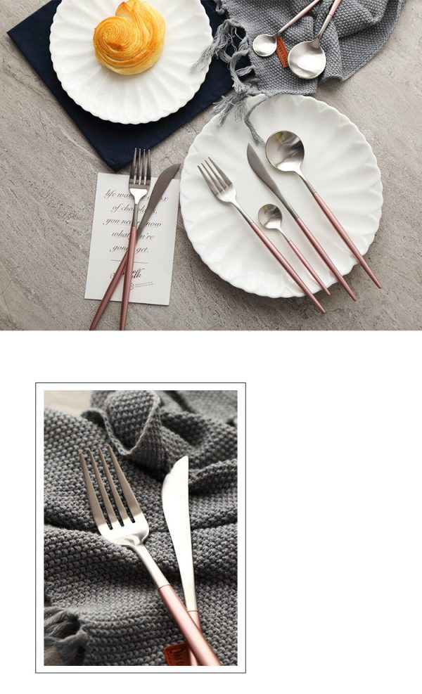 玫瑰粉不鏽鋼歐式餐具