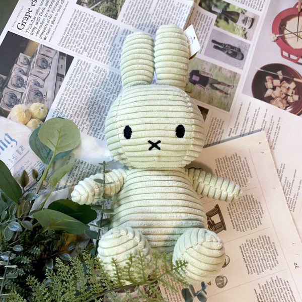 BON TON TOYS Miffy米菲兔ECO燈芯絨填充玩偶-薄荷綠