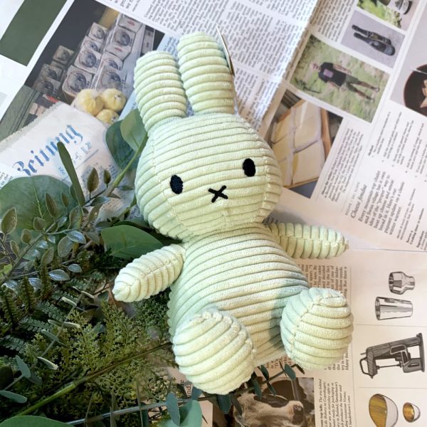 BON TON TOYS Miffy米菲兔ECO燈芯絨填充玩偶-薄荷綠