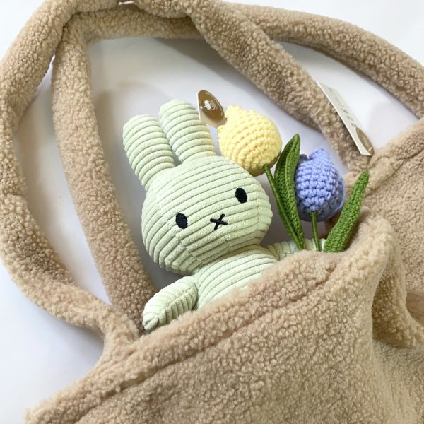 BON TON TOYS Miffy米菲兔ECO燈芯絨填充玩偶-薄荷綠
