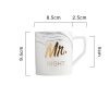 【Summer Sale】大理石紋情侣下午茶啞光咖啡杯碟組/啞光陶瓷字母馬克杯