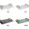 【Summer Sale】北歐風金色手柄大理石托盤/甜品盤/置物盤
