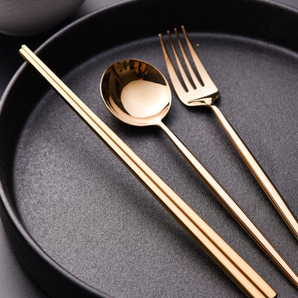 【餐桌美學】歐式304不銹鋼金色鏡面西餐餐具