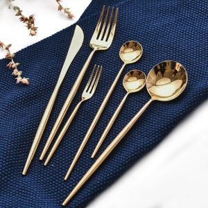 【餐桌美學】歐式304不銹鋼金色鏡面西餐餐具