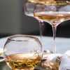 【Summer Sale】粉色水晶玻璃金邊酒杯/大肚水杯