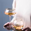【Summer Sale】粉色水晶玻璃金邊酒杯/大肚水杯