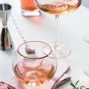 【Summer Sale】粉色水晶玻璃金邊酒杯/大肚水杯