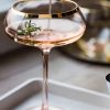 【Summer Sale】粉色水晶玻璃金邊酒杯/大肚水杯