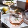 【Summer Sale】粉色水晶玻璃金邊酒杯/大肚水杯