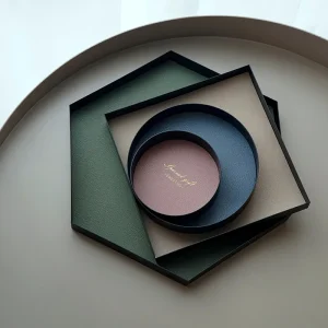 簡約低調 莫蘭迪色系皮革內墊金屬托盤/桌面裝飾盤